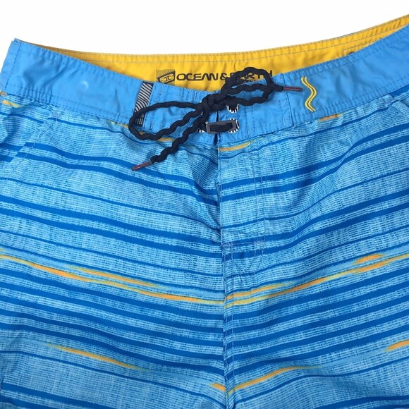 Ocean & Heart Size 36 Shorts Board Polyester Blue Surf Apparel - Picture 3 of 12